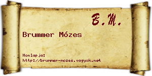 Brummer Mózes névjegykártya